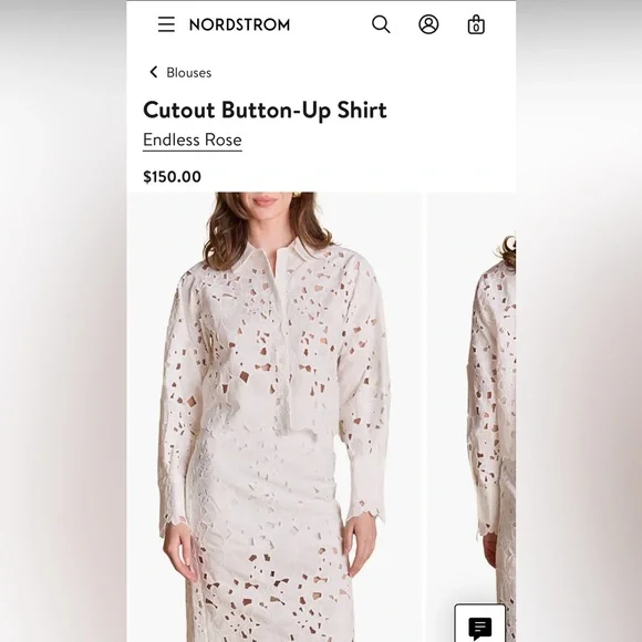 ⭐️Endless Rose cutout button-up lace top Anthropologie Nordstrom - Picture 6 of 11